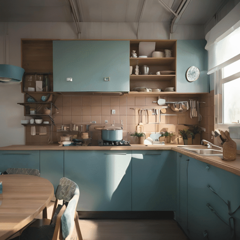 Modern kitchen with black cabinets and gold handles