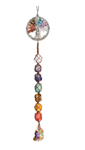 Tree of Life Handmade 7 Chakras Stones Healing Crystals Tree of Life Hanging Ornament for Home Decor
