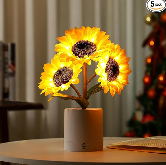 Sunflower Flower Lamp Gifts for Women, Birthday Christmas Ideal Gifts for Women Mom Granddaughter Girlfriend Friend Wife Anniversary Birthday, Bedroom Bar Coffee Shop Sunflower Night Light Lamp Decor