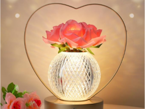 Rose Flower Lamp,Birthday Gifts for Women,Rechargeable Cordless LED Touch Lamps,3-Colour Infinitely Dimming Small Night Light,for Living Room,Dining Room,Bedroom Festival Home Decor